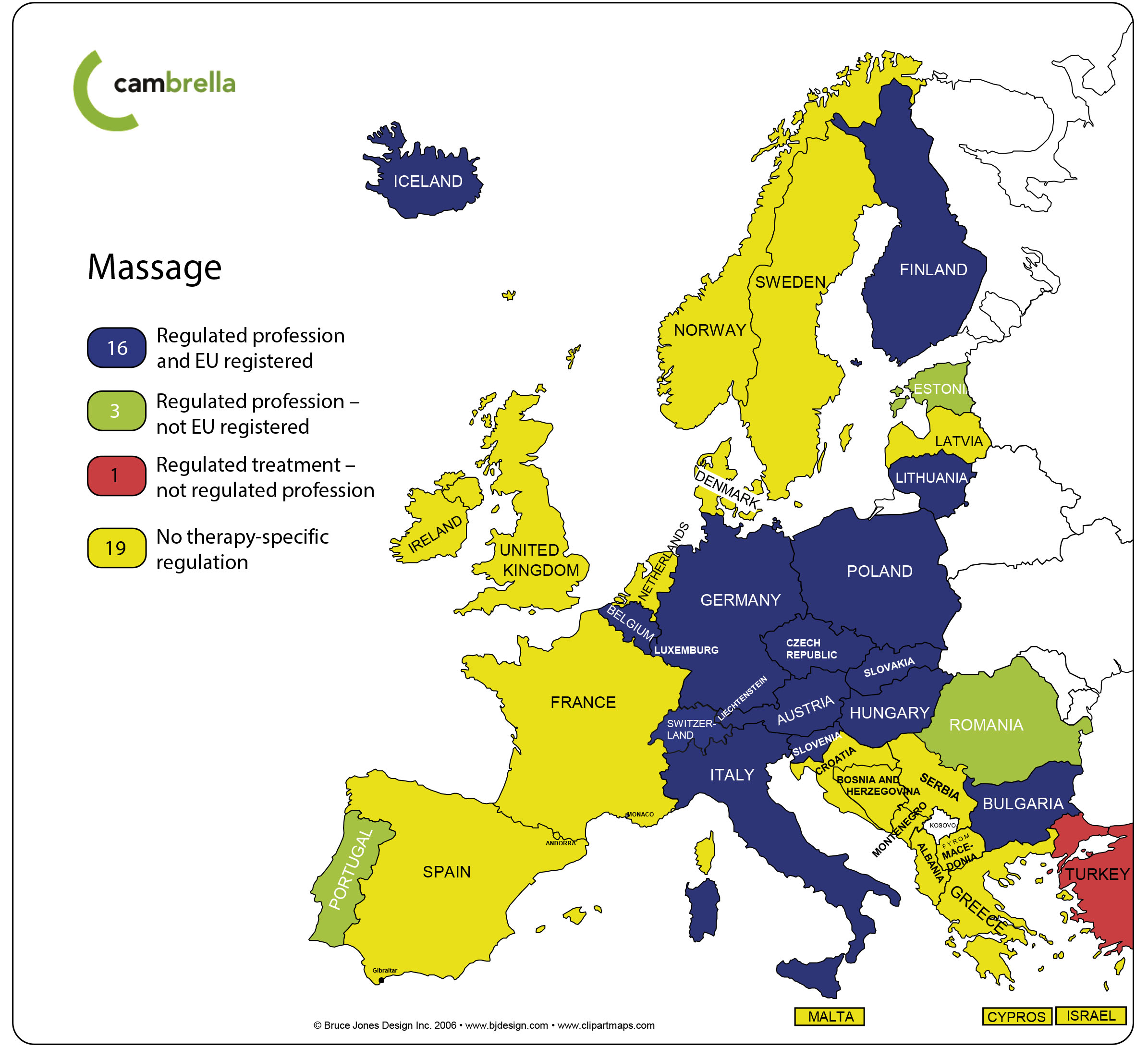 Updated map on European CAM legislation
