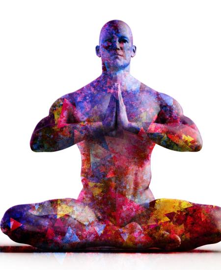 Person som sitter i lotusstilling